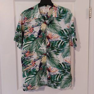 A.M. London Shirt Men Large Tropical Viscose Resort Sustainable